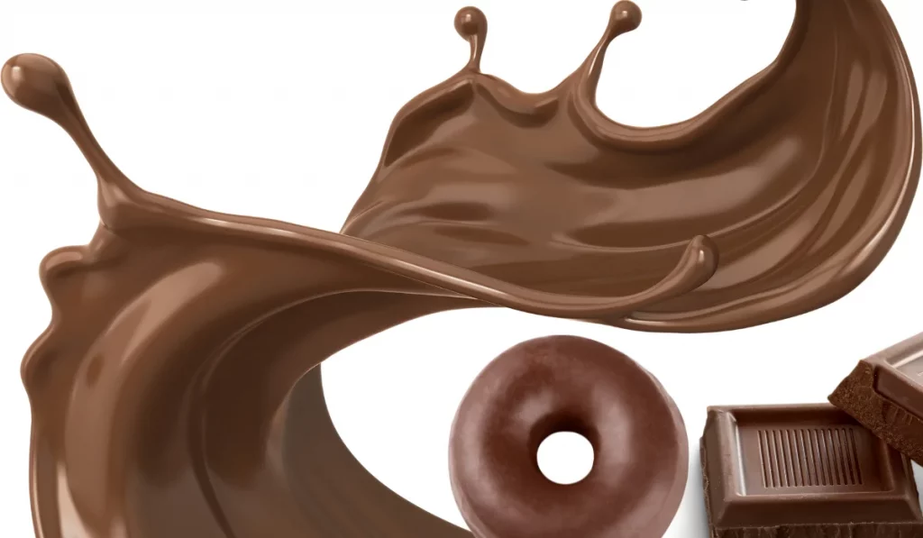 Donuts de chocolate tableta y derretido al aire