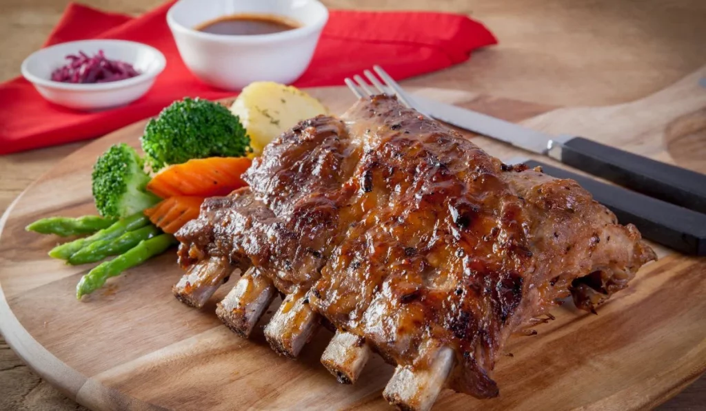 Costillas de cerdo con soja y miel freidora sin aceite